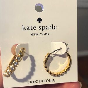 Kate Spade Gold and Crystal Hoop Earrings